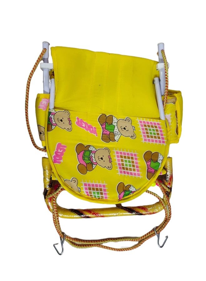 Maanit Cotton Swing Chair Folding and Washable, 1-5 Years with Safety Belt,Swing for Kids indoor and Outdoor Jhula for Babies,Baby Hanging Swing Jula (Yellow) - Image 4